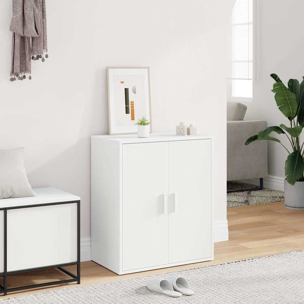 vidaXL Skoskåp vit 60x35x70 cm spånskiva