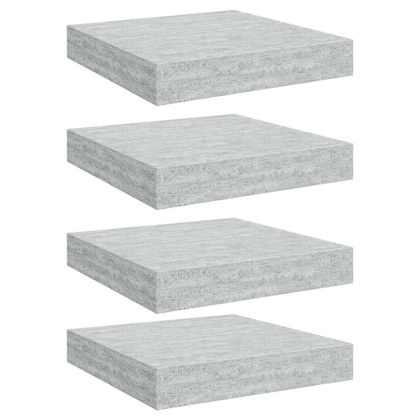 vidaXL Flytende vegghyller 4 stk betonggrå 23x23,5x3,8 cm MDF