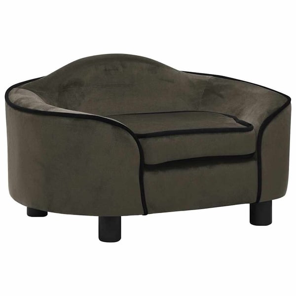 vidaXL Hundesofa mørkegrå 67x47x36 cm plysj