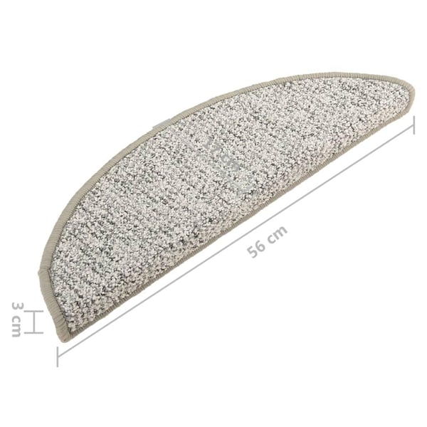 vidaXL trappemåtter 15 stk. 56x17x3 cm Lysegrå