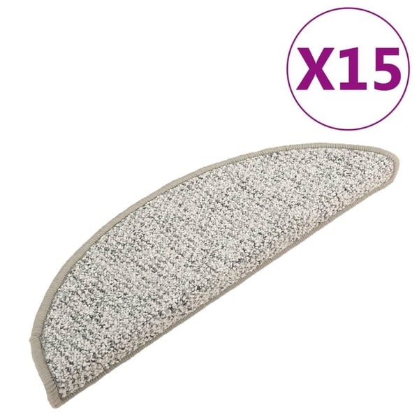 vidaXL trappemåtter 15 stk. 56x17x3 cm Lysegrå