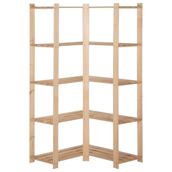 vidaXL Hjørnehylle 5 etasjer 82,5x82,5x170 cm heltre furu