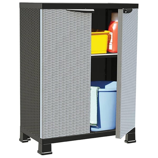 vidaXL Muovikaappi 68x39x92 cm rottinkityyli