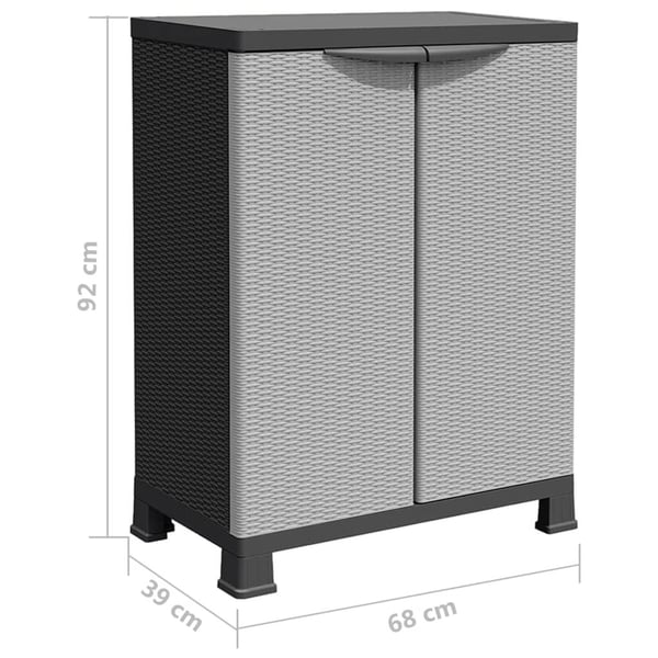 vidaXL Muovikaappi 68x39x92 cm rottinkityyli