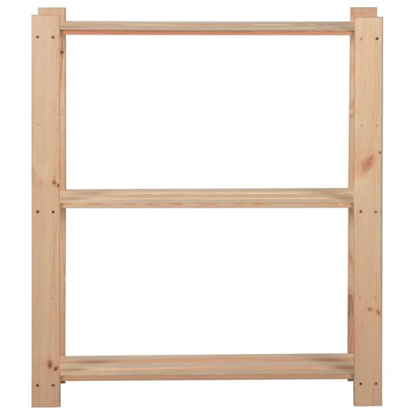 vidaXL Oppbevaringshylle 3 etasjer 80x28,5x90 cm heltre furu