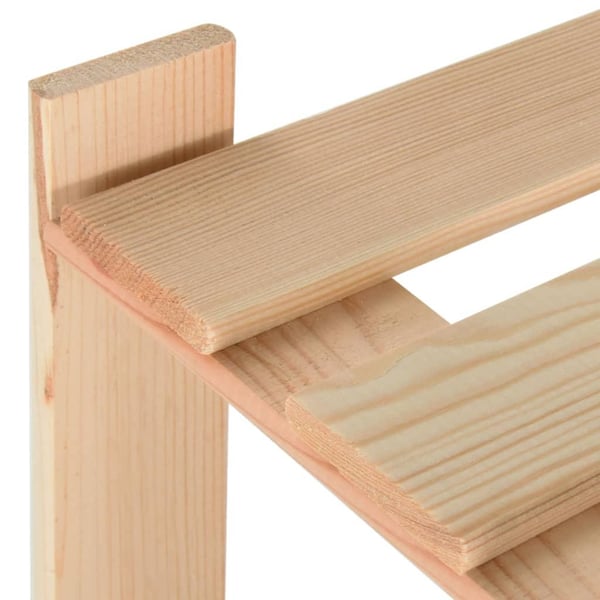 vidaXL Oppbevaringshylle 3 etasjer 80x28,5x90 cm heltre furu