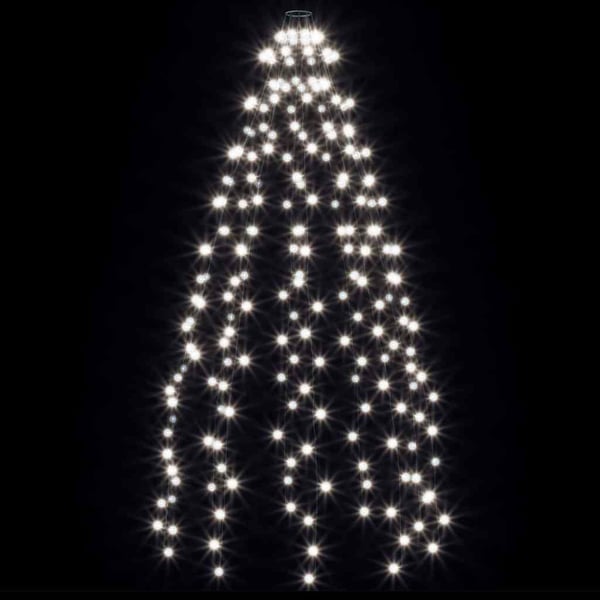 vidaXL Nettlys for juletre med 210 LED kaldhvit 210 cm