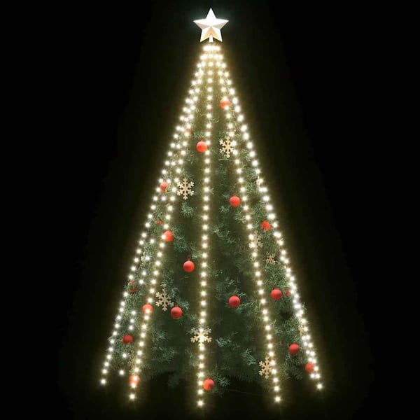 vidaXL Nettlys for juletre med 400 LED kaldhvit 400 cm