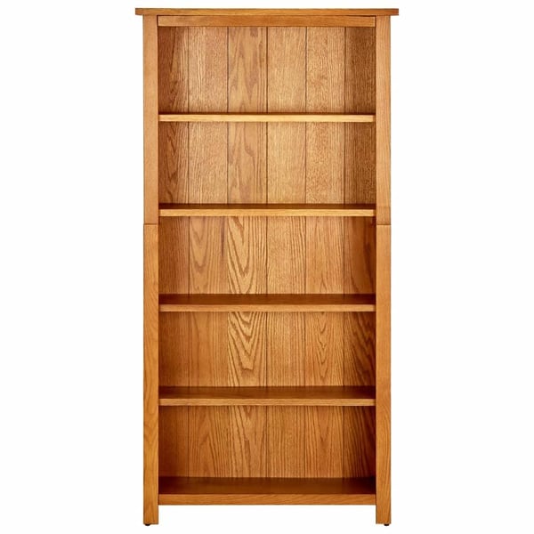 vidaXL Bokhylle 5 etasjer 70x22x140 cm heltre eik