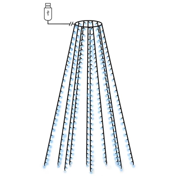 vidaXL Nettlys for jultre med 250 LED blå 250 cm