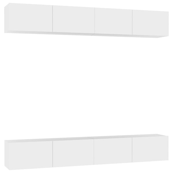 vidaXL TV-benker 4 stk hvit 100x30x30 cm sponplate