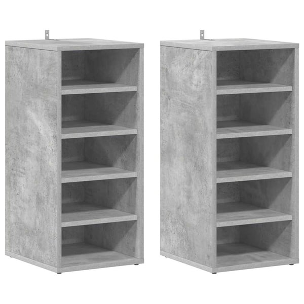 vidaXL skoreoler 2 stk. 31,5x35x70 cm spånplade betongrå