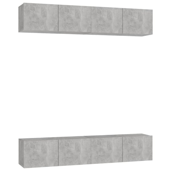 vidaXL TV-benker 4 stk betonggrå 80x30x30 cm sponplate