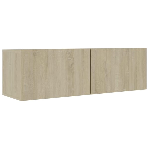 vidaXL TV-benker 4 stk hvit og sonoma eik 100x30x30 cm sponplate