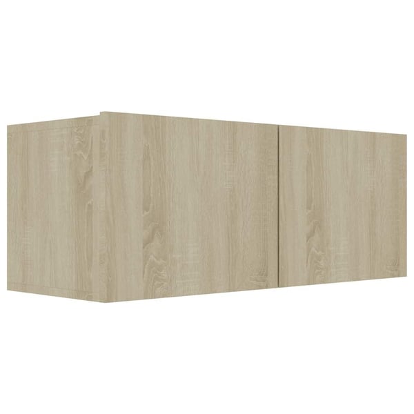 vidaXL TV-benker 4 stk hvit og sonoma eik 80x30x30 cm sponplate