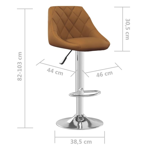 vidaXL Barstol brun sammet