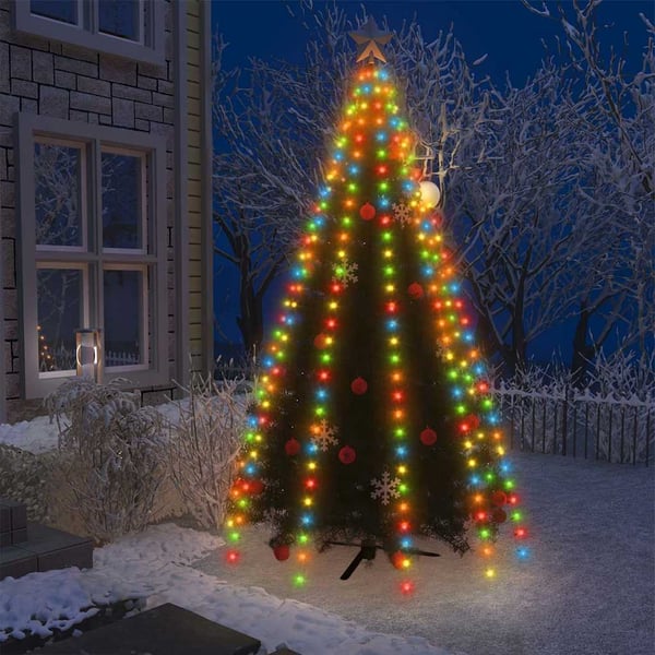 vidaXL Joulukuusen valoverkko 300 LED-valoa värikäs 300 cm