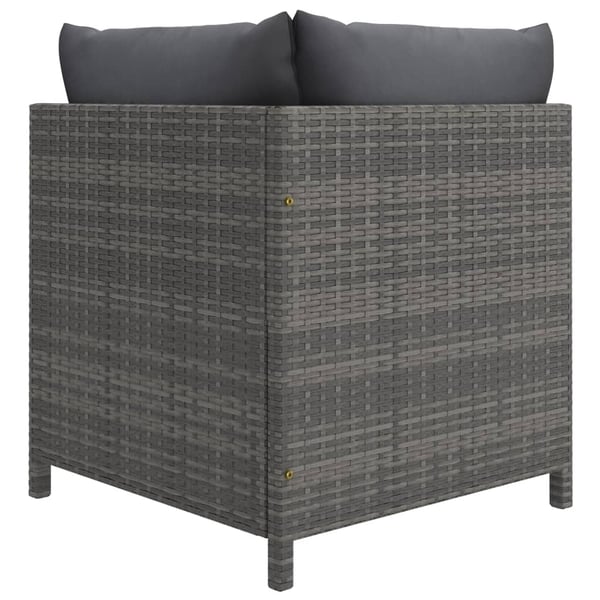 vidaXL 2-personers havesofa med hynder polyrattan grå
