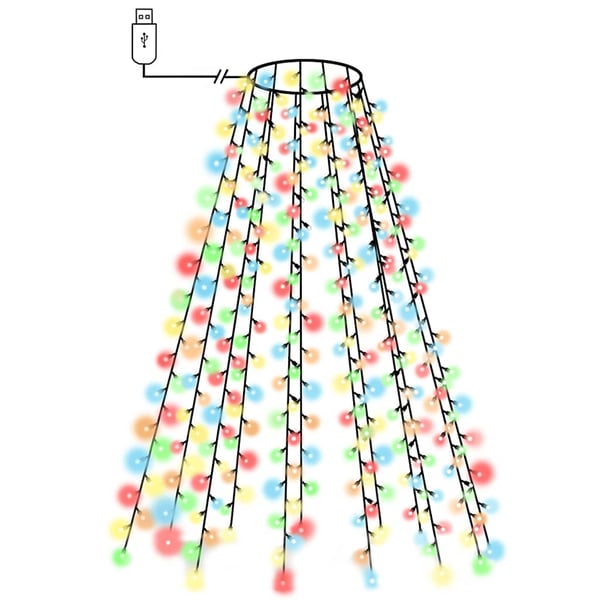 vidaXL Nettlys for juletre med 150 LED flerfarget 150 cm