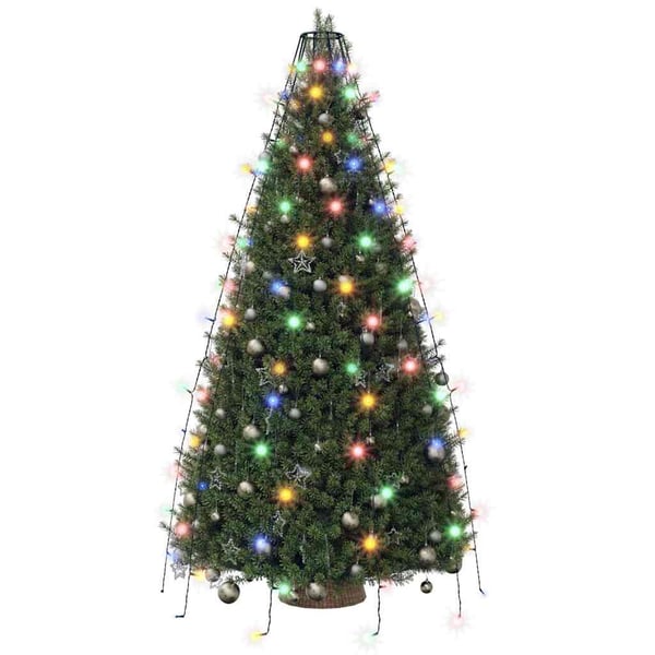 vidaXL Nettlys for juletre med 150 LED flerfarget 150 cm