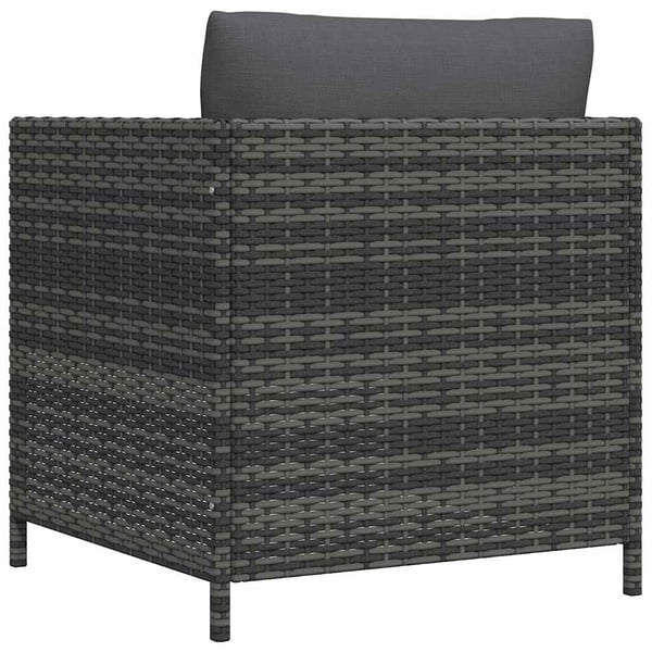 vidaXL havesofa med hynder polyrattan grå