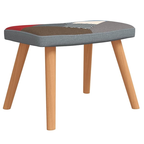 vidaXL lænestol med fodskammel stof patchwork