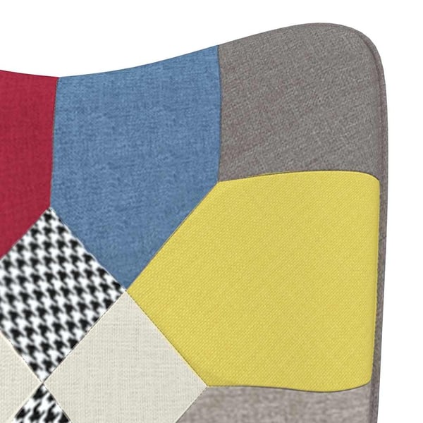 vidaXL lænestol med fodskammel stof patchwork