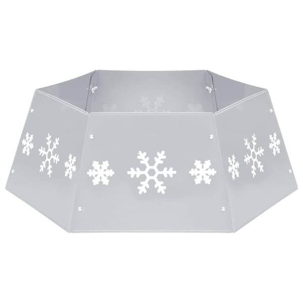 vidaXL Juletreskjørt sølv og hvitt Ø68x25 cm