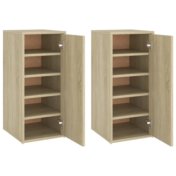 vidaXL skoreoler 2 stk. 32x35x70 cm spånplade sonoma-eg