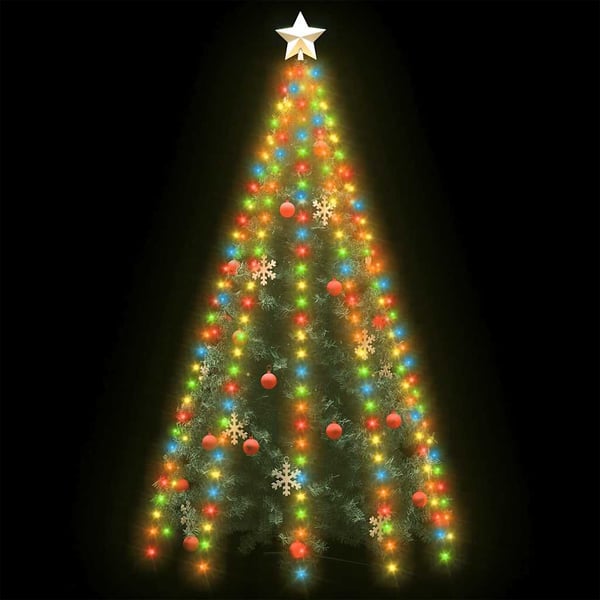 vidaXL Nettlys for jultre med 250 LED flerfarget 250 cm