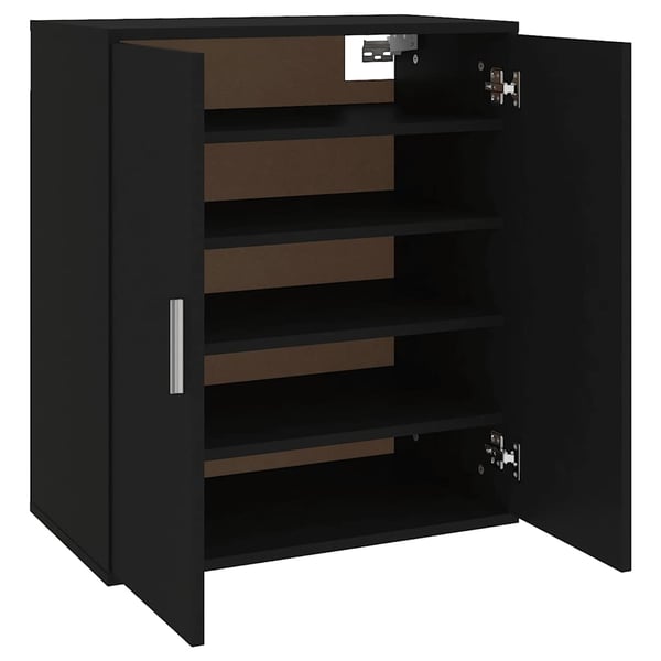 vidaXL Skoskap svart 60x35x70 cm sponplate