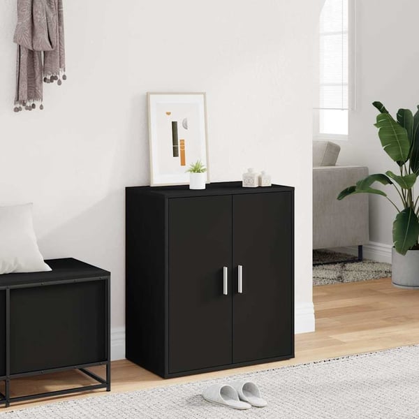 vidaXL Skoskap svart 60x35x70 cm sponplate
