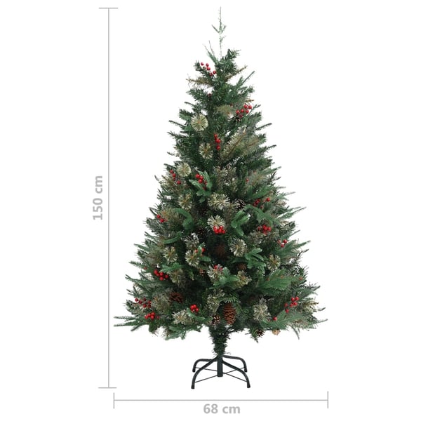 vidaXL Plastgran och kottar grön 150 cm PVC&PE
