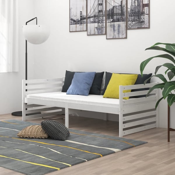 vidaXL daybed 90x200 cm massivt fyrretræ hvid