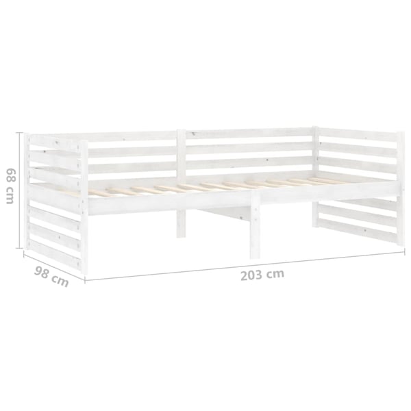 vidaXL daybed 90x200 cm massivt fyrretræ hvid