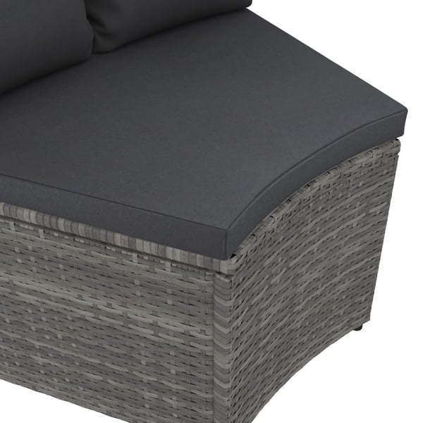vidaXL sofasæt til haven 5 dele med hynder polyrattan grå