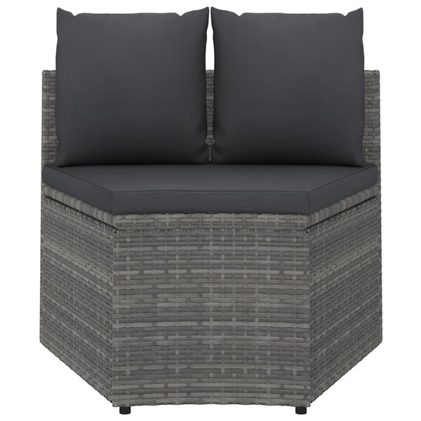 vidaXL sofasæt til haven 9 dele med hynder polyrattan grå