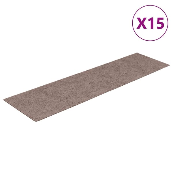 vidaXL Trappematter selvklebende 15 stk 76x20 cm lysebrune rektangulære