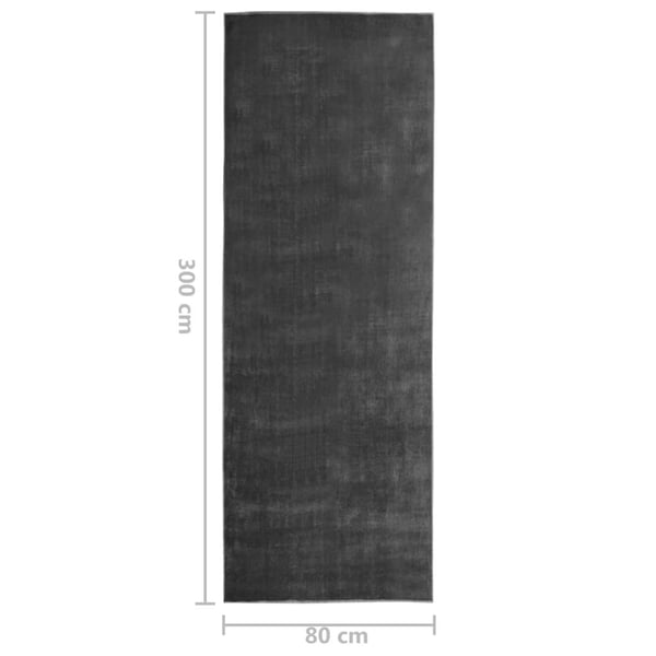 vidaXL tæppeløber vaskbar sammenfoldelig 80x300cm polyester antracit