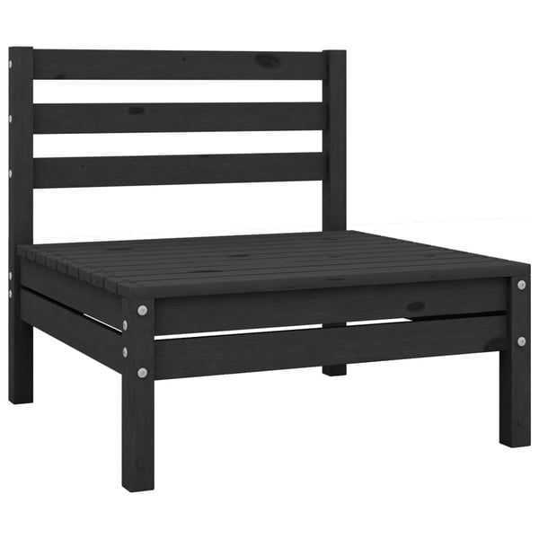 vidaXL Hagesofagruppe 4 deler heltre furu svart