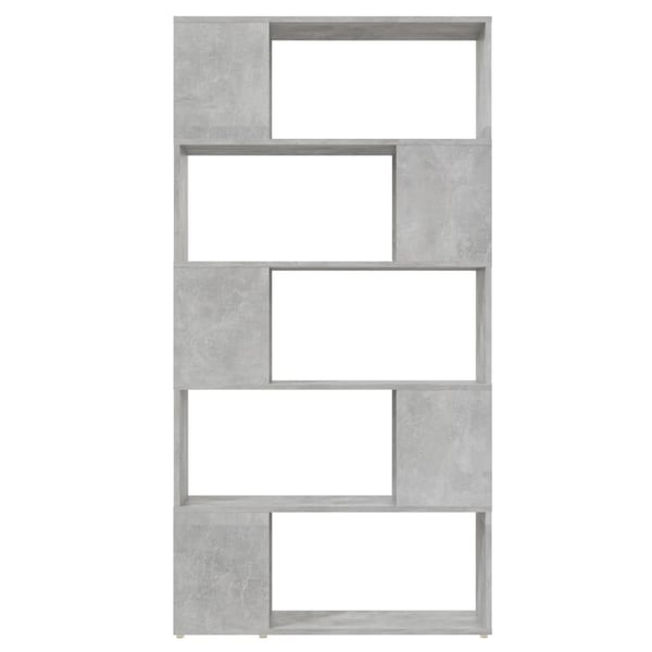 vidaXL Bokhylle/romdeler betonggrå 80x24x155 cm sponplate