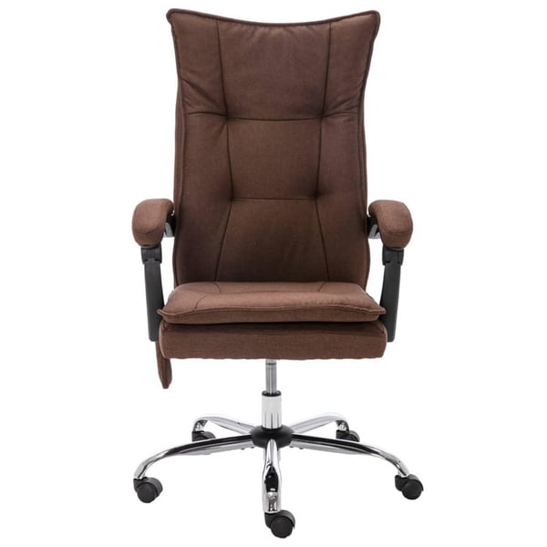 vidaXL kontorstol med massagefunktion stof brun