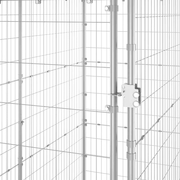 vidaXL Koiran ulkohäkki katolla galvanoitu teräs 110x220x180 cm