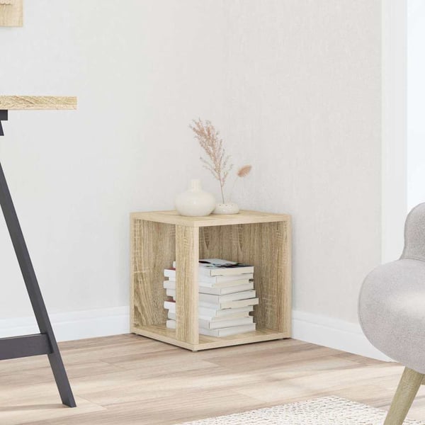 vidaXL sidebord 33x33x34,5 cm konstrueret træ sonoma-eg