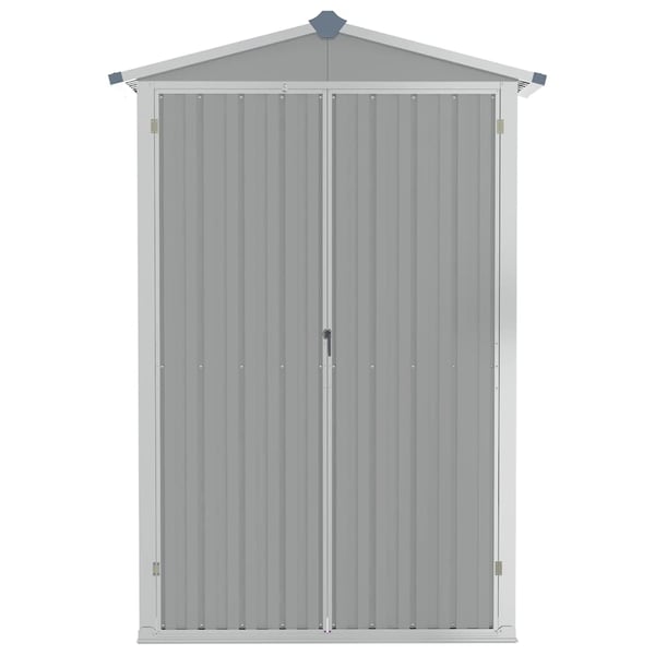 vidaXL haveskur 116x45x175 cm galvaniseret stål grå