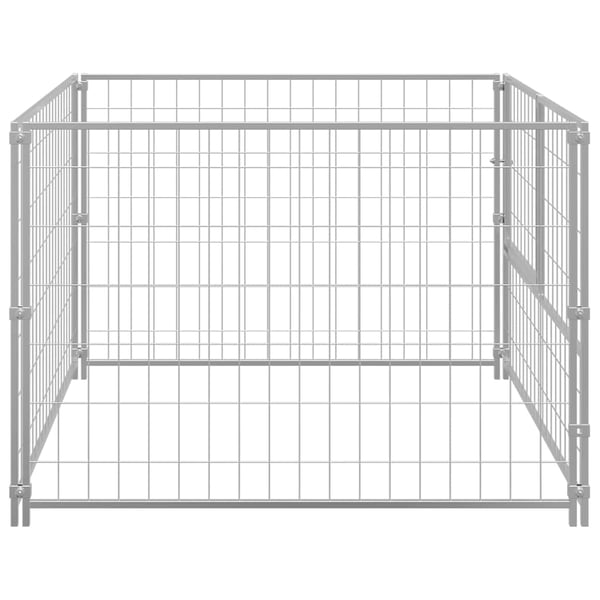 vidaXL Koiranhäkki hopea 100x100x70 cm teräs