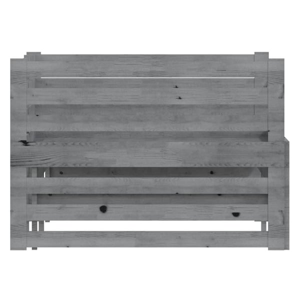 vidaXL Uttrekkbar dagseng grå heltre furu 2x(90x200) cm