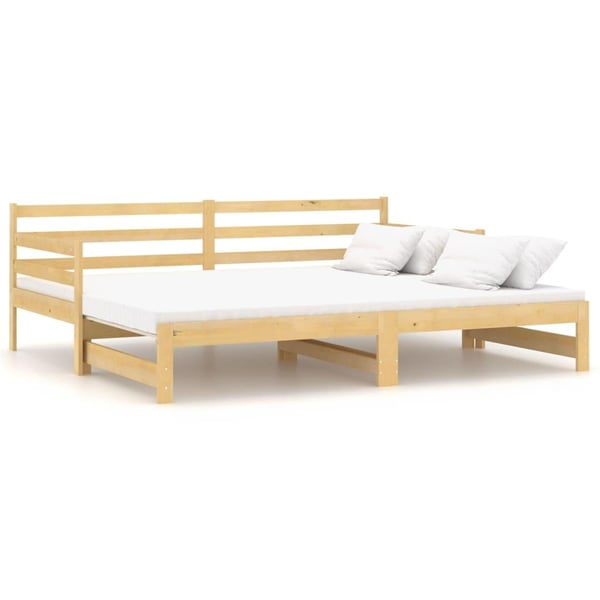 vidaXL daybed med udtræk 2x(90x200) cm massivt fyrretræ