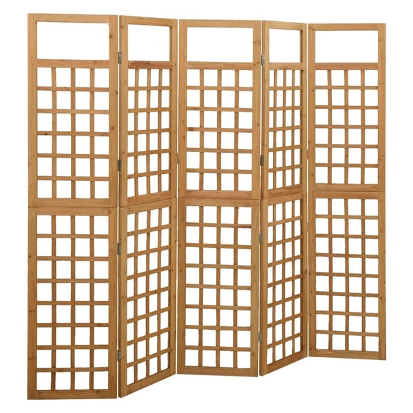 vidaXL Romdeler/espalier 5 paneler heltre gran 201,5x180 cm