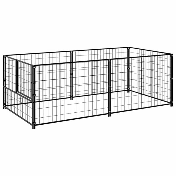 vidaXL Hundebur svart 200x100x70 cm stål